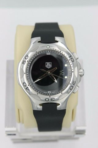 Tag Heuer Cl111c.  Ft6000 Black Digital Lcd Kirium Watch Mens Chronograph Rubber