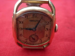 Hamilton Art Deco Watch Wristwatch Mens Vintage Old Wind Up Bagley
