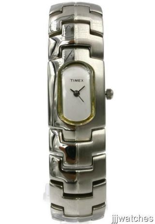 Timex Women Steel Bracelet White Dial Watch 19mm X 21mm T18492 $49.  95