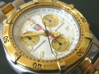 TAG HEUER 2000,  CHRONOGRAPH,  professional 200m 18k plated GOLD,  CK1121 2