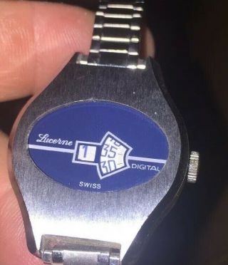 Vintage Watch - Jump Hour Complication - Blue Lucerne Digital - Swiss Made