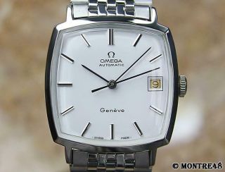 Omega Geneve Swiss Made Men Auto Cal 1012 Stainless St 32mm Vintage Watch S142