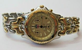 Tag Heuer Sel 1/10th Chronograph Mens Watch 2 Tone Gold/steel S35.  406c Cg1121 - 0