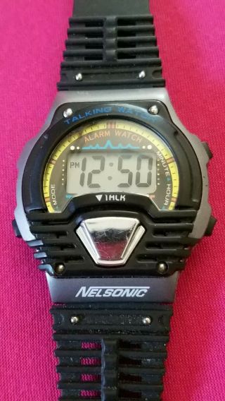 Vintage Nelsonic Talking Alarm Watch For The Blind -