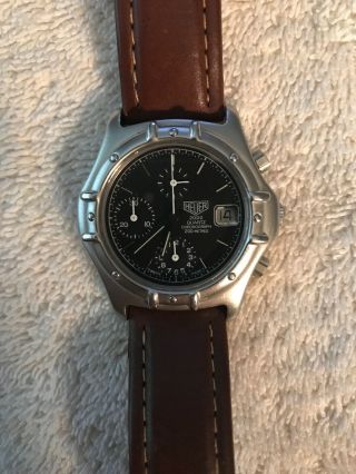 Vintage Heuer 2000 Quartz Chronograph Watch (tag Heuer) Rare Black Dial