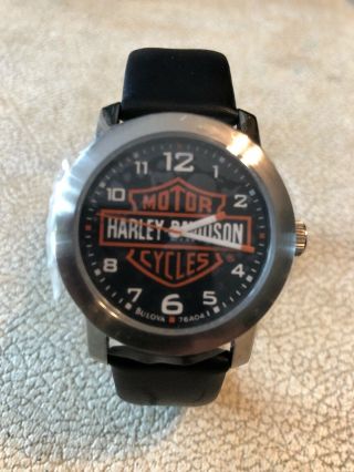Harley Davidson Men’s Bar And Shield Watch Leather Strap Stainless Steel Bulova®