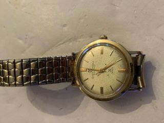 Vintage Mens 14k Gold Girard Perregaux Gyromatic 39 Jewels Wristwatch Running