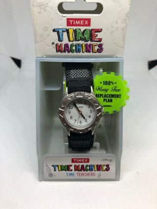 Timex Children’s T79051 Silver Tone Black Strap Analog Watch Aa25