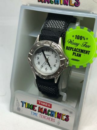 Timex Children’s T79051 Silver Tone Black Strap Analog Watch AA25 3