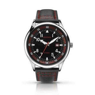 Sekonda Mens Black Leather Strap Watch 1463 Rrp £49.  99