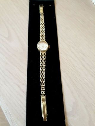 Avia Incabloc Swiss Made 17 Jewel Gold Plated Wind Up Ladies Cocktail Watch