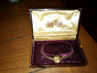 Vintage Lady Elgin 19 Jewel 14k Case Wrist Watch -