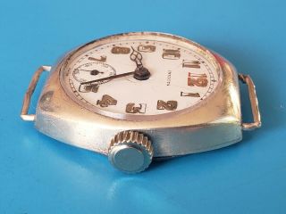 Vintage Extra RARE WW1 INVICTA MILITARY TRENCH 32mm Sterling Silver Mens Watch 3