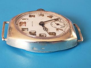 Vintage Extra RARE WW1 INVICTA MILITARY TRENCH 32mm Sterling Silver Mens Watch 4