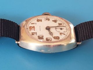 Vintage Extra RARE WW1 INVICTA MILITARY TRENCH 32mm Sterling Silver Mens Watch 8