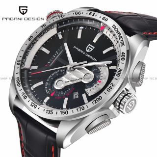 Pagani Design Men Luxury Date Quartz Wrist Watch Leather Stainless Steel