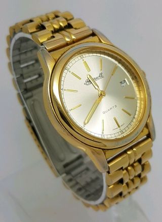 Ingersoll Mens Quartz Gold Tone Bracelet Watch With Date Function A1