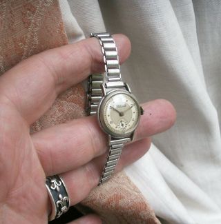 Old Vintage Roamer Swiss Mechanical Steel Ladies Wristwatch Watch C.  1950