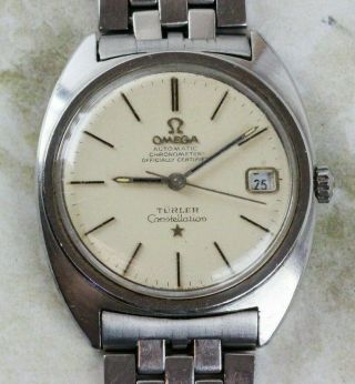 Vintage Omega Constellation Automatic Wristwatch Co - Signed Turler Omega Bracelet