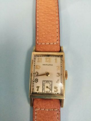 Hamilton Watch Vintage Brock,  19j,  14k Gold,  C1939