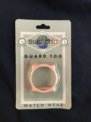 Vintage Pink Swatch Watch Guard Too In Blister Pack Gents Guard N O S