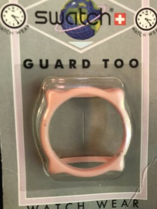 Vintage Pink Swatch Watch Guard Too in Blister Pack Gents Guard N O S 3