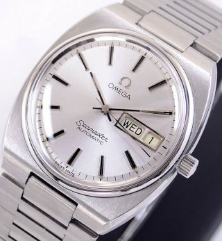 Vintage Omega Seamaster Auto Cal1020 Day&date Silver Dial Men 