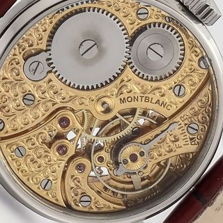 Montblanc movement SWISS Rare Watch Hand Engraved Silver Dial Skeleton 42 mm 7