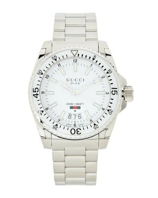 Gucci Dive White Dial Stainless Steel Men 