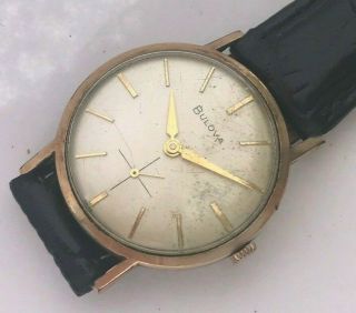 Vintage Bulova Swiss Hand Winding Mens Watch With Seconds Regsiter,  Cal.  11bl