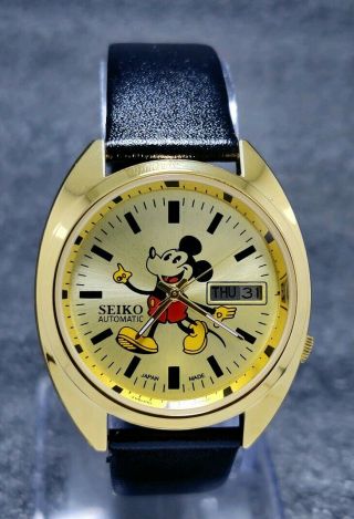 Vintage Seiko Mickey Mouse Cartoon Character Automatic Movement No.  7009 Watch