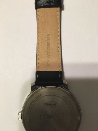 Timex Men ' s Black Leather Strap Watch TW2R85500 Water Resistant 3