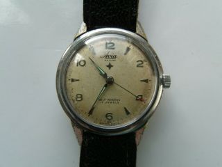 A Vintage " Avia De - Luxe " Self Winding 17 Jewels Swiss Made Watch " As 1361n " A/f