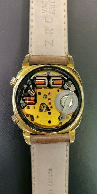 Vintage Accutron Bulova Astronaut Mark II GMT Solid 14k Gold Watch M9 Rare 1969 10