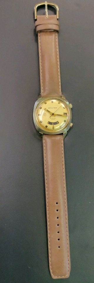 Vintage Accutron Bulova Astronaut Mark II GMT Solid 14k Gold Watch M9 Rare 1969 4