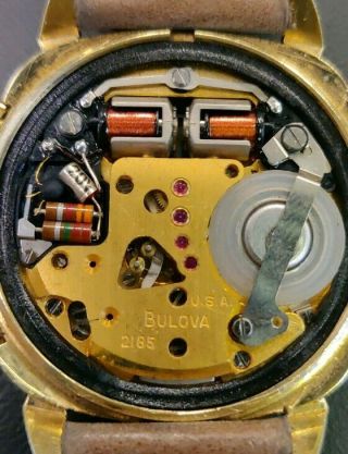 Vintage Accutron Bulova Astronaut Mark II GMT Solid 14k Gold Watch M9 Rare 1969 9
