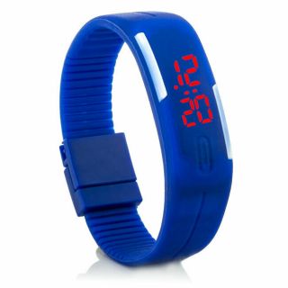 C.  D.  R Digital Silikon LED Armband Uhr Armbanduhr Watch Herren Damen Kinder Sport 4