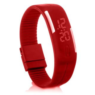 C.  D.  R Digital Silikon LED Armband Uhr Armbanduhr Watch Herren Damen Kinder Sport 5