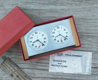 Vintage Heuer Chess Champion Master Timer Stopwatch Stop Watch Timer Tag