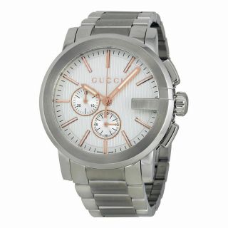 Gucci G - Chrono Stainless Steel Silver Dial Mens Swiss Quartz Watch Ya101201