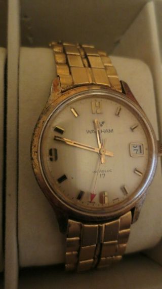 Vintage Waltham Mechanical Hand Winding Swiss Watch Incabloc 17j