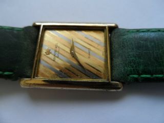 Vintage Raymond Weil Gold Plated Quartz Swiss Men ' s Watch.  Missing Crystal. 4