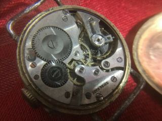 Red 12 Gold Plate Trench Watch Good Size For Spares Needs TLC 5