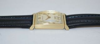 Vintage HAMILTON GILBERT 19 - Jewel Cal 982 14K - GOLD 14 - Karat EUC w/New Strap 6