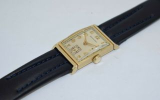 Vintage HAMILTON GILBERT 19 - Jewel Cal 982 14K - GOLD 14 - Karat EUC w/New Strap 7