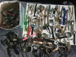 Large Joblot Of Watches For Batteries Or Spares & Repair