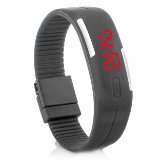 Digital Silikon Led Armband Uhr Armbanduhr Watch Herren Damen Kinder Grau Sport