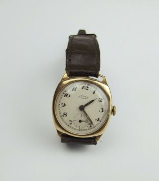 Gents 9ct Gold J.  W.  Benson Wristwatch C1956