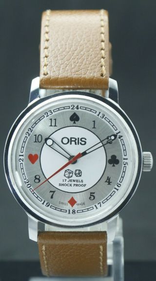 Luxury Oris White - Gray Dial 17 Jewels Fhf St - 96 " Hand Winding " Men 