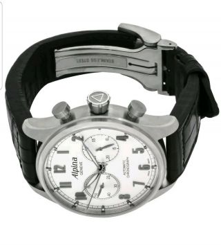 ALPINA STARTIMER CLASSIC AUTOMATIC CHRONOGRAPH STEEL LEATHER MEN ' S WATCH $3,  195 2